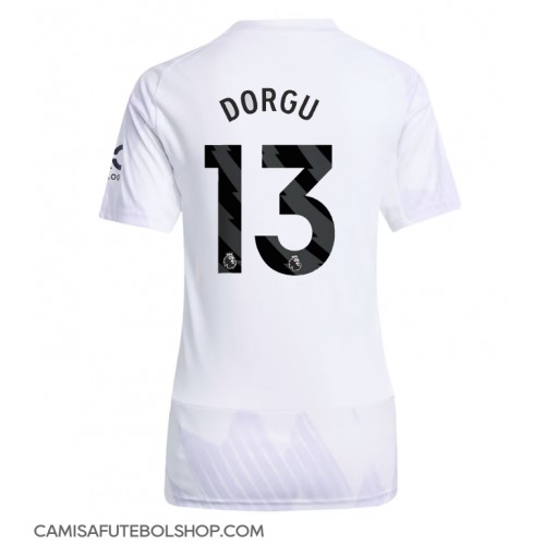 Camisa de time de futebol Manchester United Patrick Dorgu #13 Replicas 2º Equipamento Feminina 2025-26 Manga Curta